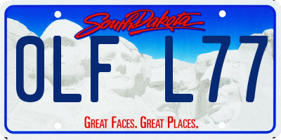 SD license plate 0LFL77