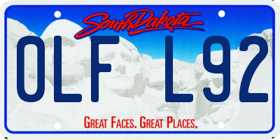 SD license plate 0LFL92