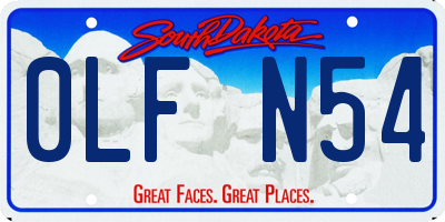 SD license plate 0LFN54