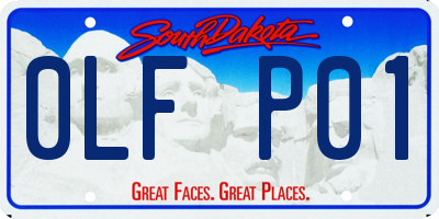 SD license plate 0LFP01