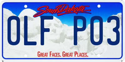 SD license plate 0LFP03
