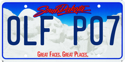 SD license plate 0LFP07