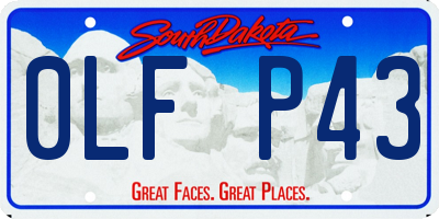 SD license plate 0LFP43