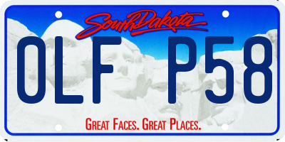 SD license plate 0LFP58