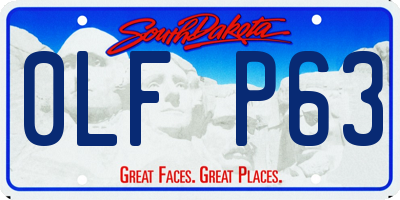 SD license plate 0LFP63