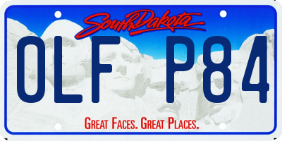 SD license plate 0LFP84