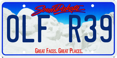 SD license plate 0LFR39
