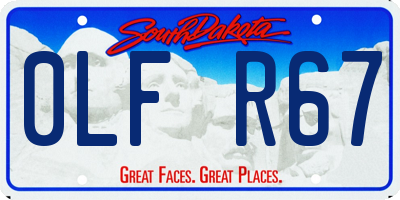 SD license plate 0LFR67