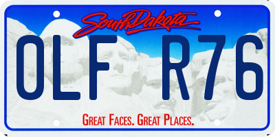 SD license plate 0LFR76