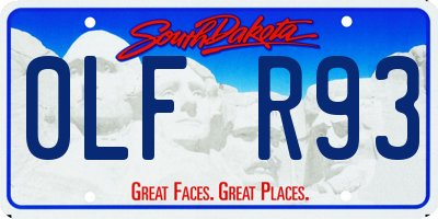 SD license plate 0LFR93