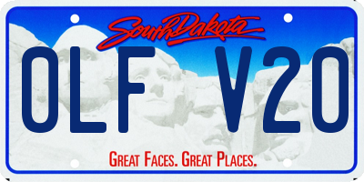 SD license plate 0LFV20