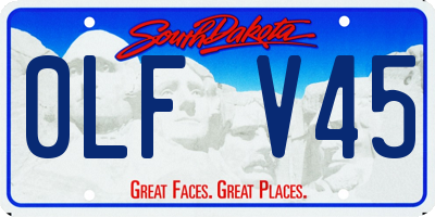SD license plate 0LFV45