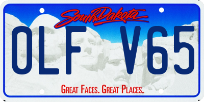 SD license plate 0LFV65