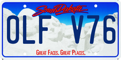 SD license plate 0LFV76