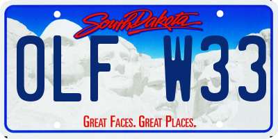 SD license plate 0LFW33