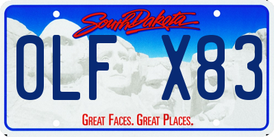 SD license plate 0LFX83