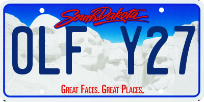 SD license plate 0LFY27