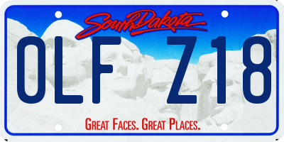 SD license plate 0LFZ18