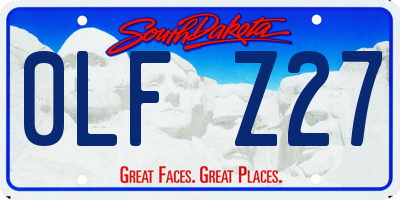 SD license plate 0LFZ27