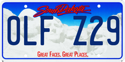SD license plate 0LFZ29