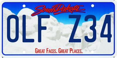 SD license plate 0LFZ34
