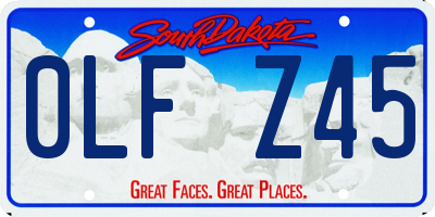 SD license plate 0LFZ45