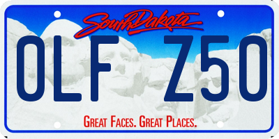 SD license plate 0LFZ50
