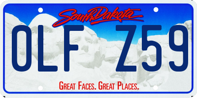 SD license plate 0LFZ59