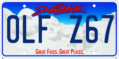 SD license plate 0LFZ67