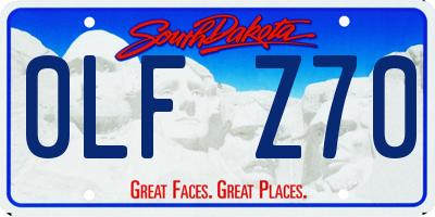 SD license plate 0LFZ70