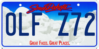 SD license plate 0LFZ72