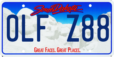 SD license plate 0LFZ88