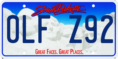 SD license plate 0LFZ92