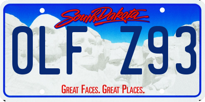 SD license plate 0LFZ93