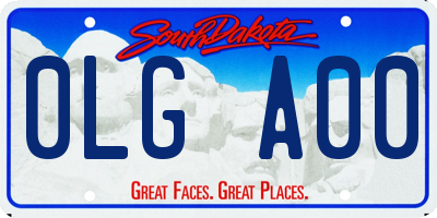 SD license plate 0LGA00