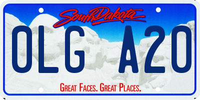 SD license plate 0LGA20