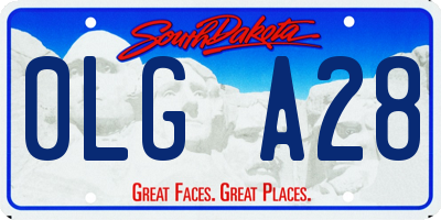 SD license plate 0LGA28