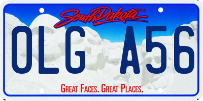 SD license plate 0LGA56