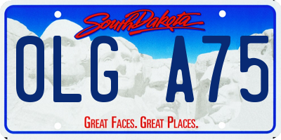 SD license plate 0LGA75
