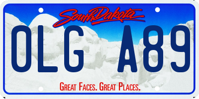 SD license plate 0LGA89