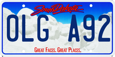 SD license plate 0LGA92