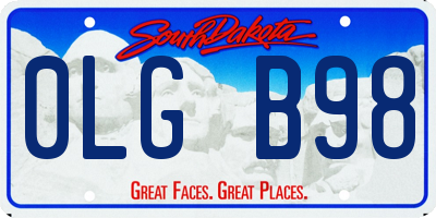 SD license plate 0LGB98