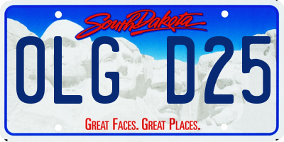 SD license plate 0LGD25
