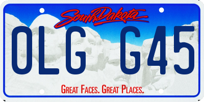 SD license plate 0LGG45