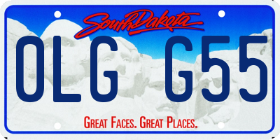 SD license plate 0LGG55