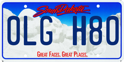 SD license plate 0LGH80