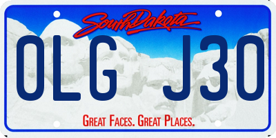 SD license plate 0LGJ30