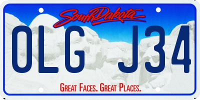 SD license plate 0LGJ34