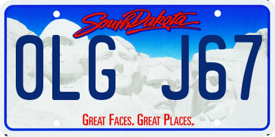 SD license plate 0LGJ67