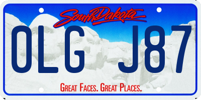 SD license plate 0LGJ87